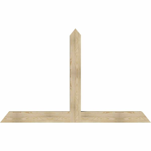 Ekena Millwork Portland Rough Sawn Timber Gable Bracket, Douglas Fir, 84"W x 53"H x 6"D x 6"F, 15/12 Pitch GBW084X53X0606POR00RDF - main
